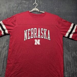 Nebraska Cornhuskers Men's Long Sleeve Shirt 2XL Red‎ Profile Varsity Stripe